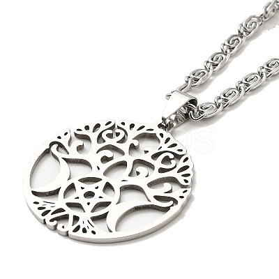 Non-Tarnish 201 Stainless Steel Pendant Necklaces for Women Men NJEW-G123-14P-1