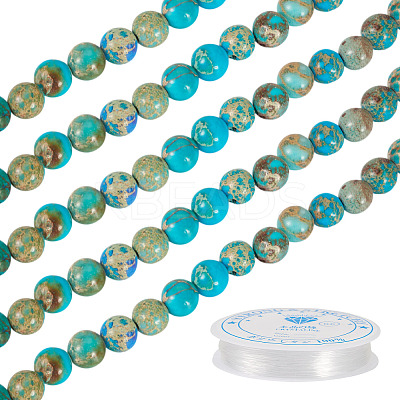 DIY Natural Regalite/Imperial Jasper/Sea Sediment Jasper Beads Bracelets  Making KIts DIY-TA0002-69A-1