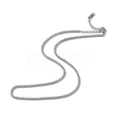Non-Tarnish 304 Stainless Steel Box Chain Necklace for Men Women NJEW-K245-020B-1