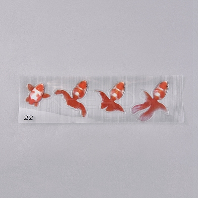 Waterproof Fish Pattern 3D Resin Decorations Stickers DIY-TAC0007-62B-1
