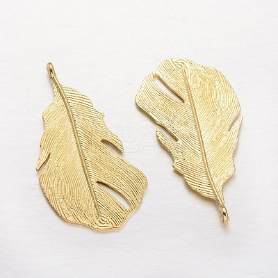 Feather Alloy Pendants X-PALLOY-L166-15G-1