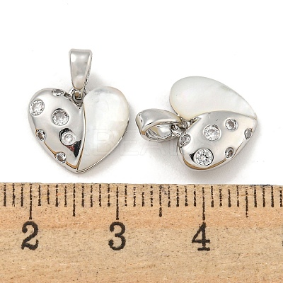 Brass Micro Pave Clear Cubic Zirconia Pendants KK-P275-16P-1