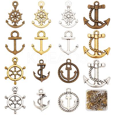90Pcs 15 Style Tibetan Style Alloy Pendants TIBEP-SC0002-15-1