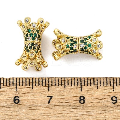 Brass Micro Pave Cubic Zirconia Screw Clasps KK-Z078-42G-1
