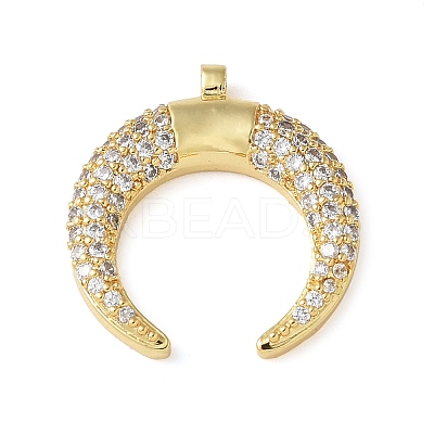 Brass Micro Pave Cubic Zirconia Pendants KK-C086-06G-1