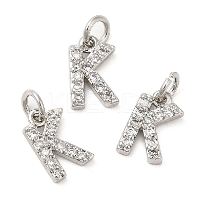 Brass Micro Pave Grade AAA Cubic Zirconia Charms ZIRC-P067-11P-K-NR-1