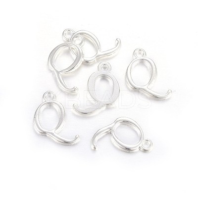 Silver Color Plated Alloy Letter Pendants PALLOY-J718-01S-Q-1