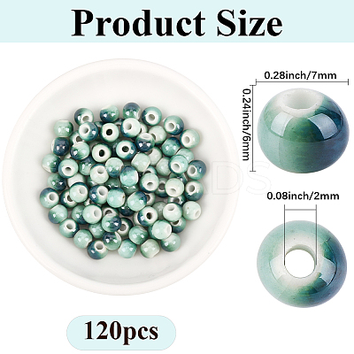 120Pcs Handmade Porcelain Beads PORC-PA0001-30D-1