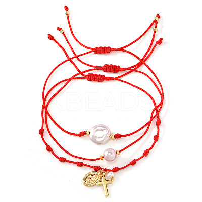 Imitatiom Pearl & Brass Charm Bracelets OQ8037-4-1