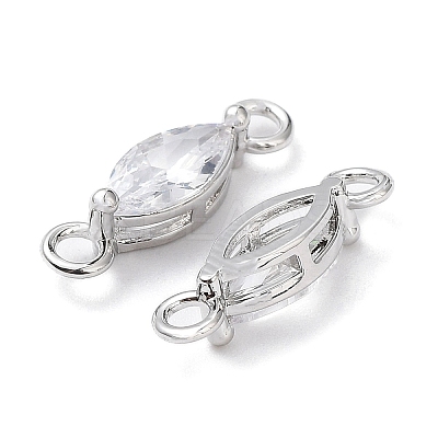 Brass Clear Cubic Zirconia Links Connectors ZIRC-G170-17P-01-1