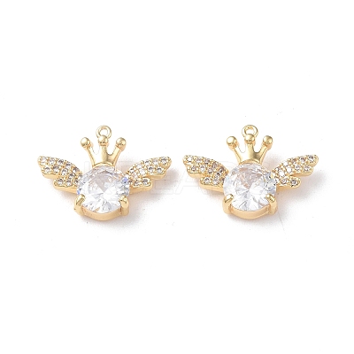 Brass Micro Pave Cubic Zirconia Pendants KK-I702-38G-1