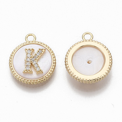 Brass Micro Pave Cubic Zirconia Pendants KK-T062-04K-NF-1
