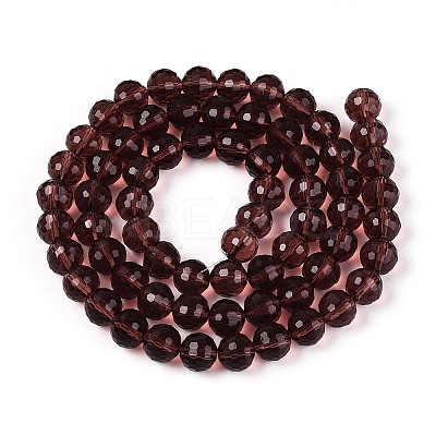 Transparent Glass Bead Strands GLAA-R095-8mm-36-1