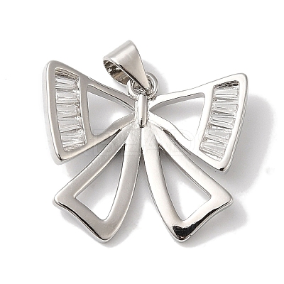 Rack Plating Brass Micro Pave Cubic Zirconia Pendants KK-B092-12P-1