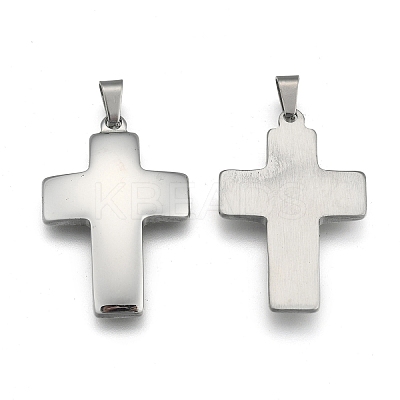 Tarnish Resistant Cross 304 Stainless Steel Surface Pendants LS-STAS-D146-03-1
