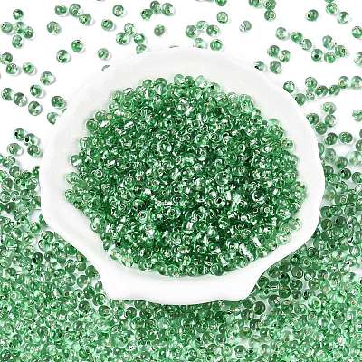 6/0 Baking Paint Transparent Fringe Glass Seed Beads SEED-N006-06K-1