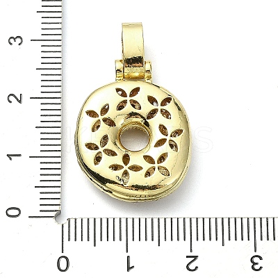 Brass Micro Pave Clear Cubic Zirconia Pendants KK-M279-01G-O-1