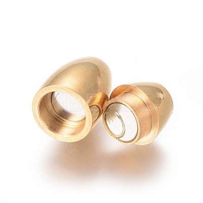 304 Stainless Steel Magnetic Clasps with Glue-in Ends STAS-G203-11G-1