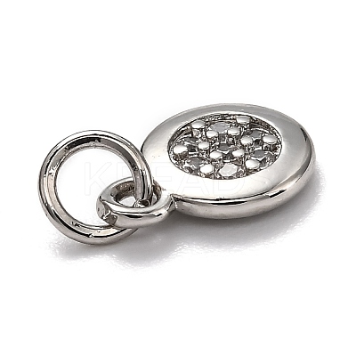 Brass Micro Pave Cubic Zirconia Charms ZIRC-H119-09P-1