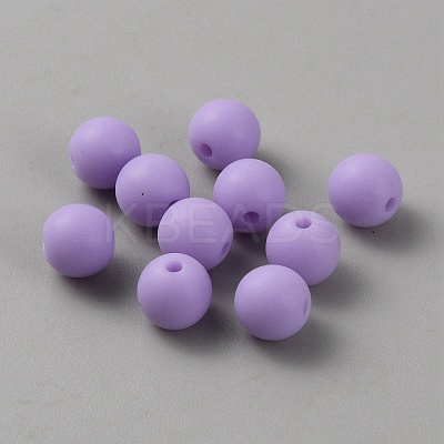 Acrylic Frosted Round Beads FACR-WH0001-06A-01-1