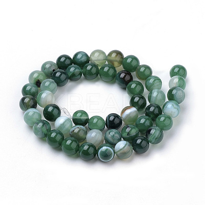 Natural Striped Agate/Banded Agate Beads Strands G-S259-04E-10mm-1