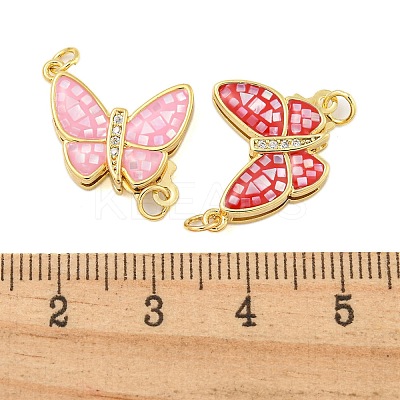 Rack Plating Brass & Cubic Zirconia & Shell & Enamel Box Clasps KK-S373-04G-1