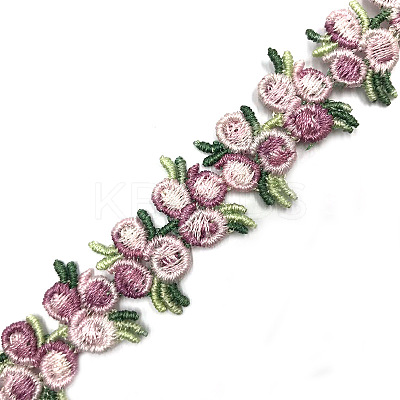 Flower Polyester Jacquard Ribbon FABR-PW0001-248E-1