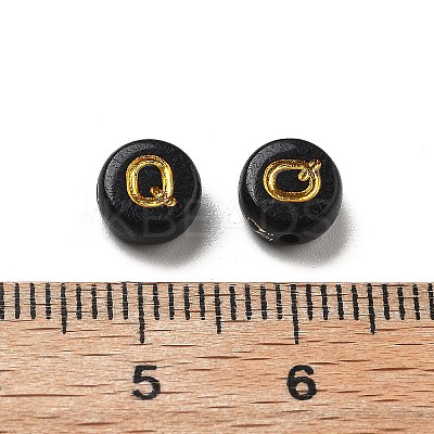 Plating Opaque Acrylic Beads OACR-R005-03W-1