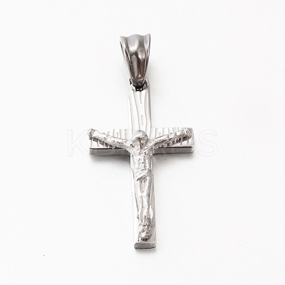 Tarnish Resistant Easter Theme Men's 201 Stainless Steel Crucifix Cross Pendants STAS-F010-21P-1