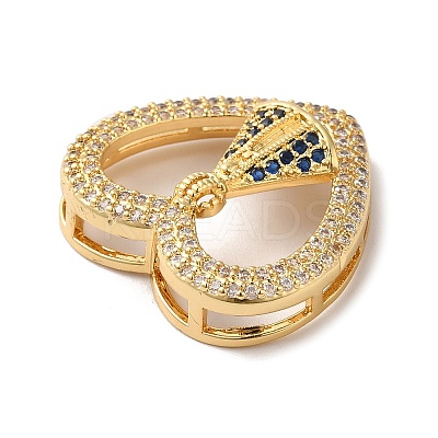Eco-Friendly Rack Plating Brass Micro Pave Cubic Zirconia Slider Charms LS-KK-F853-33G-1