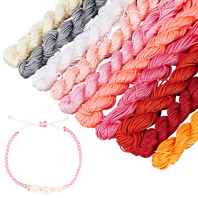 10 Bundles 10 Colors Nylon Braided Cord NWIR-PH0002-06B-01-1