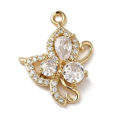 Brass Micro Pave Cubic Zirconia Pendants KK-F865-05G-1