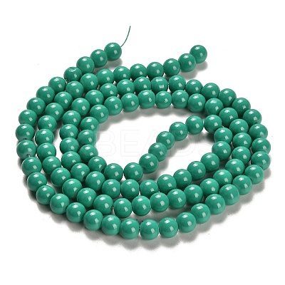 Painted Glass Bead Strands DGLA-S071-8mm-B31-1
