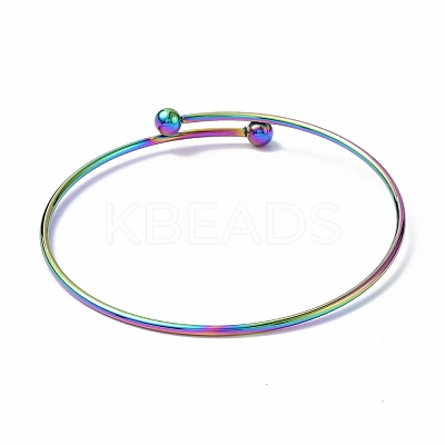 Ion Plating(IP) Adjustable 304 Stainless Steel Wire Cuff Bangle Making MAK-F286-02MC-1