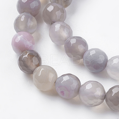 Natural Striped Agate/Banded Agate Beads Strands X-G-G581-8mm-09-1