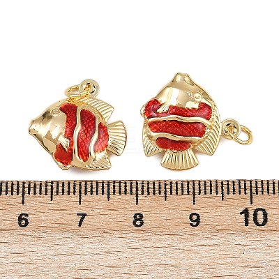 Brass Enamel Fish Pendants KK-I377-05G-A04-1