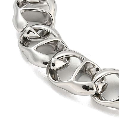 Non-Tarnish 304 Stainless Steel Twisted Chain Bracelets for Women BJEW-A017-02P-1