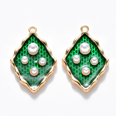 Brass Enamel Pendants KK-T049-055G-01-NF-1
