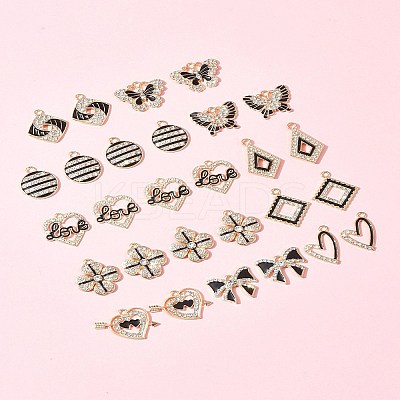 28Pcs 11 Styles Alloy Enamel Pendants FIND-FS0003-24-1