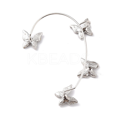 Butterfly Crystal Rhinestone Cuff Earrings for Girl Women Gift EJEW-F275-02B-P-1