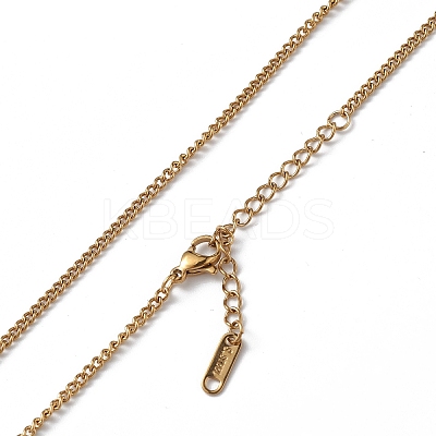 Ion Plating(IP) 304 Stainless Steel Curb Chain Necklace for Men Women NJEW-K245-015D-1