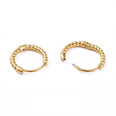 304 Stainless Steel Twist Rope Shape Hoop Earrings for Women EJEW-I278-01B-G-1