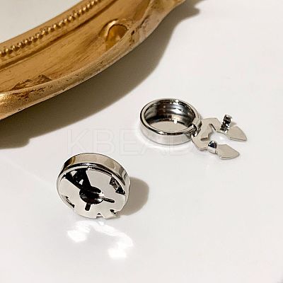 Flat Round Brass Button Covers Settings KK-WH0079-193A-P-1