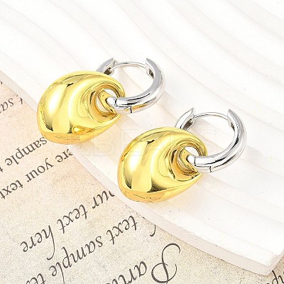 Nuggets Brass Hoop Earrings for Women EJEW-U057-06B-03GP-1