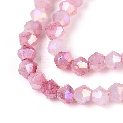 Ombre Effect Dyed Glass Beads Strands GLAA-T025-4mm-09B-1