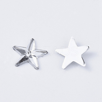 Acrylic Rhinestone Flat Back Cabochons X-RSB385-1