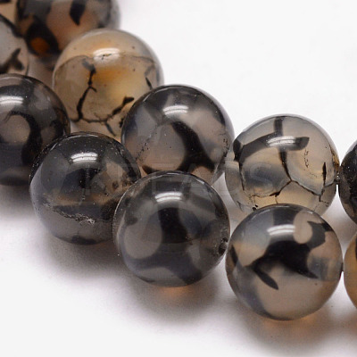 Natural Dragon Veins Agate Bead Strands X-G-K166-14-6mm-01-1