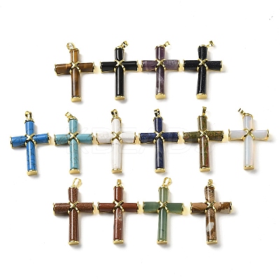 Natural & Synthetic Mixed Gemstone Big Pendants G-F758-E-G-1