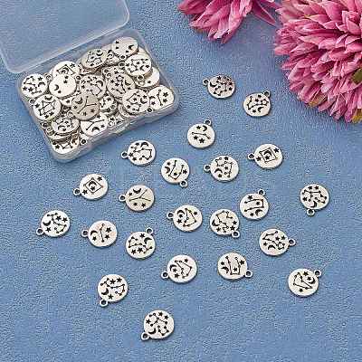 84 Pieces Zodiac Sign Charm Pendants 12 Constellation Charm Pendant Alloy Charm for Jewelry Necklace Earring Making Crafts JX557A-1