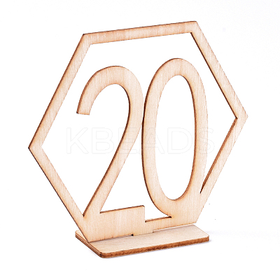 Wood Table Numbers Cards AJEW-WH0021-29B-1